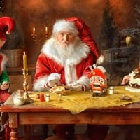 Santa and his elves