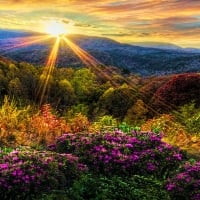 Blue Ridge Mountains at the border of Tennessee and North Carolina