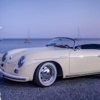 Camilla Belle and her 356 Porsche Speedster