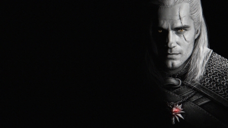 The Witcher 2019- - actor, poster, tv series, afis, man, henry cavill, black, white, the witcher, face