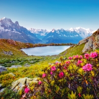 Great Mont Blanc glacier with Lac Blanc