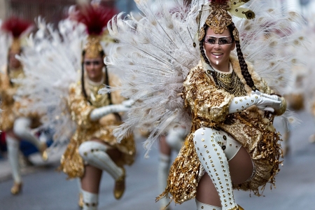 Brasil carnival - white, brasil carnival, woman, girl, feather, golden, vicente concha