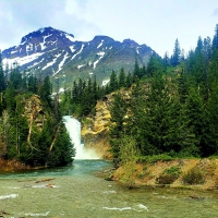 Running Eagle Falls, Glacier National Park, Montana