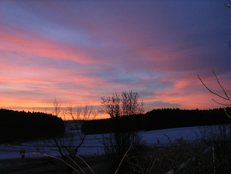 Sunrise - winter, landscape, sunrise, snow