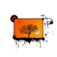 orange black tree