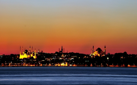 Day Ends in Istanbul turkey - sunset istanbul turkey, day