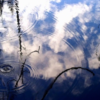 Reflections Sky in Blue Water