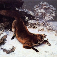 Coubert. Fox in Snow.