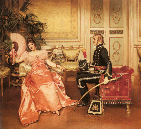 Frederic Soulacroix. 'Flirtation' - romance, art, painting