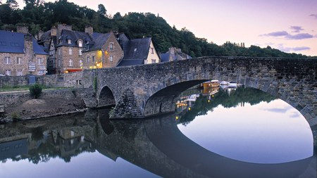 Dinan - france, dinan, houses, canal, bridge