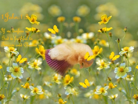 Admitting - bold, flowers, chick, colorful, white, vibrant, brown, vivid, green, yellow, bright
