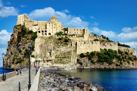 Aragonese Castle, Italy - lake, italy, castle, medieval