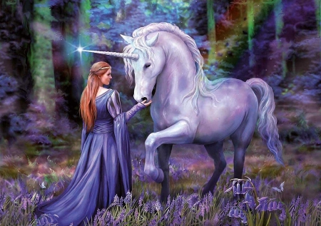 fairy and unicorn - fairy, fantasy, fairytale, unicorn