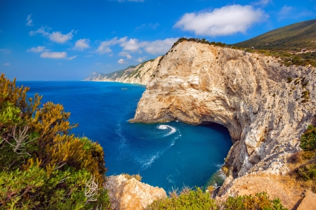 Lefkada, Greece - Greece, coast, beach, island, holiday, view, cliffs, paradise, sky, vacation, beautiful, Lefkada, sea, travel, resort, dreams, rest, rocks