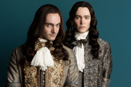 Versailles (2015) - loui XIV, man, george blagden, actor, couple, versailles, brother, philippe, alexander vlahos, tv series