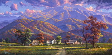 Gatlinburg Memories - pictura, gatlinburg memories, painting, art, abraham hunter, mountain