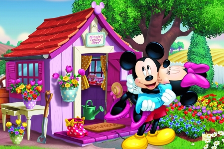 :) - mickey mouse, minnie, fantasy, house, kiss, disney