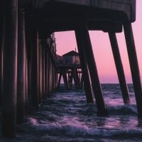 Pier Waves Sunset