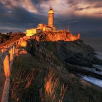 Cabo Mayor Lighthouse, Bay of Biscay, Spain