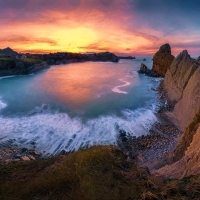 Portio Beach, Bay of Biscay, Spain