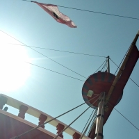 Looking up from a Pirate Ship