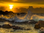 Sunrise over Camel Rock Beach Australia