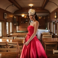 Model on a Vintage Dining Car ~ Retro