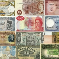 Banknotes collage