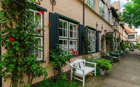 House in Luebeck, Germany - banch, windows, Germany, house