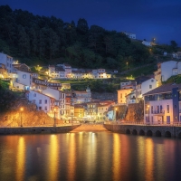 Night Reflection of a Town in Spain