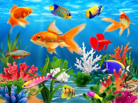 Underwater - coral, underwater, water, vara, colorful, blue, sea, summer, pesti, fish