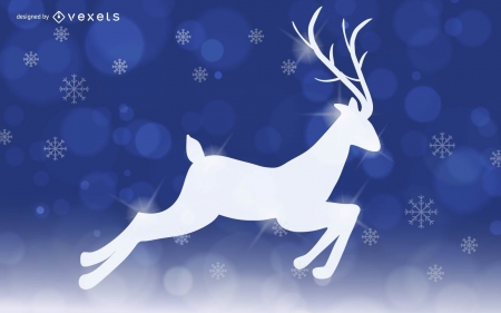 Reindeer - christmas, white, winter, blue, craciun, reindeer, vexels