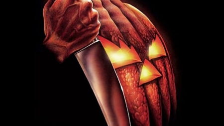 Halloween - halloween, killer, knife, pumpkin