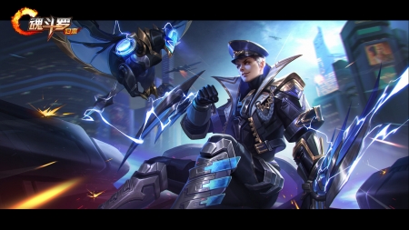 Fantasy man - man, hat, wei fan, blue, fantasy, weifan