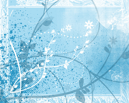 flowery - flowery, blue, powder, wallpaper