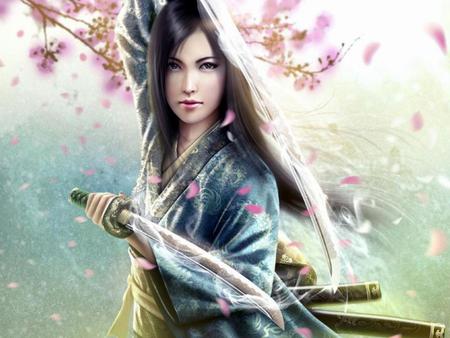 mori ranmaru - woman, samurai, swords