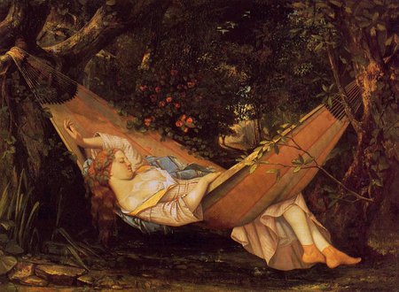 Coubert. 'The Hammock'. - classical, art, romanicism, rest