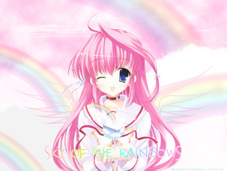 gift mitha pink hair watermark wink - mitha, watermark, gift, wink, pink, hair