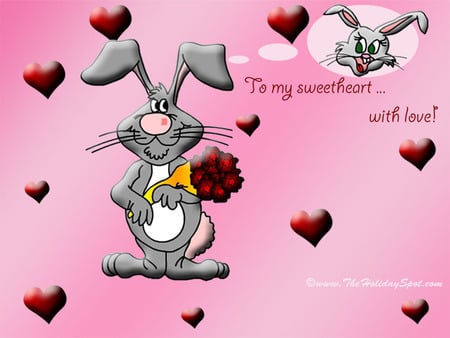 valentime day bunny - valentime, cute, bunny, cartoon