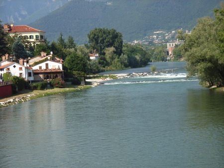 River - village, river, mountains, italy