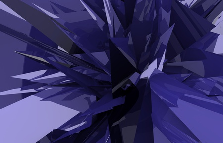 Blue Crystals - abstract, 3d and cg, blue