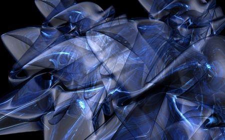 Flowing Blue - 3d and cg, abstract, blue