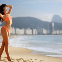 Bikini Model on the Beach of Rio de Janeiro