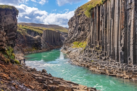 Stuolagil Canyon, Eastern Iceland - river, basalt, nature, iceland