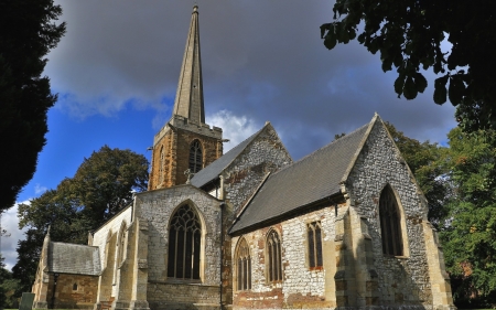Church in England - England, chestnut, masonry, church