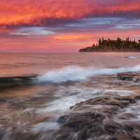 Sunrise on the North Shore of Lake Superior in Minnesota