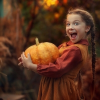 Girl and Pumpkin