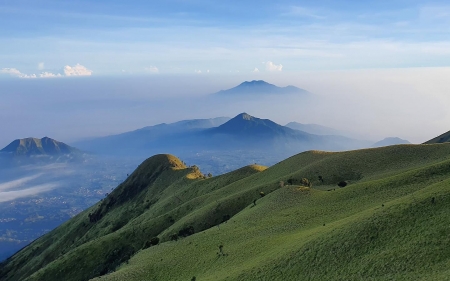 Mountains in Mist - landscape, mountains, nature, mist