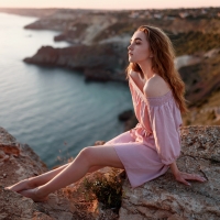 Juliana Naidenova in Pink Dress