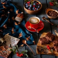 Still Life Brownies and Coffee